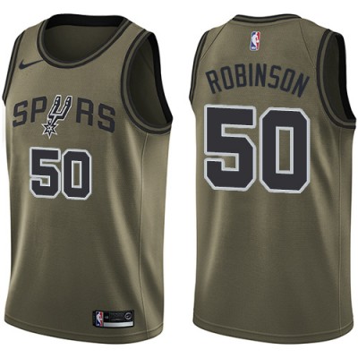 Nike San Antonio Spurs #50 David Robinson Green Salute to Service Youth NBA Swingman Jersey